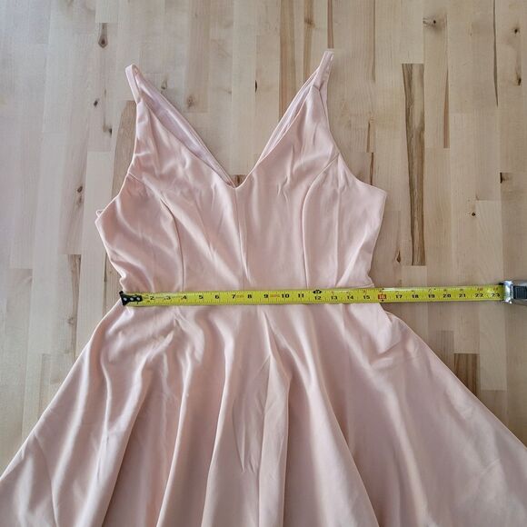 NWT Fit And Flare Skater Dress, Peach, Ballet, V-Neck,  Hidden Zipper - Sz L - Picture 2 of 8